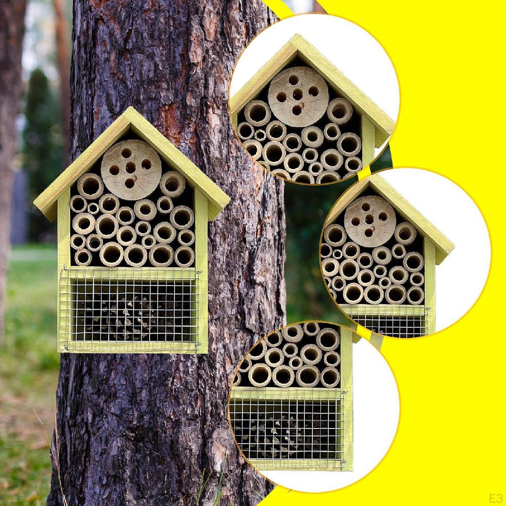 Domek dla pszczół do siedliska ogrodowego z hotelem dla motyli i wiszącym designem