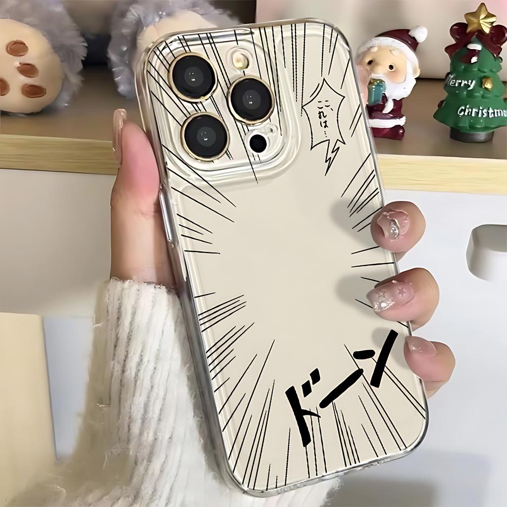 Comic lines Phone Case For iPhone 17 16e 16 15 14 13 12 11 Mini Air Pro Max X XR XSMax 7 8 Plus Transparent Soft Back Cover