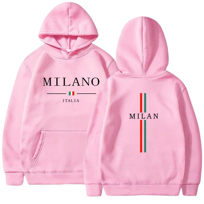 Autumn and Winter New Men's and Women's Hoodies Milan Print Pullover Casual Jogging High-quality Men's Daily Sports Suit Y2k Top