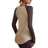 Letaya Yoga Long Extended Long Sports Covers the Flatters the Perfect for Everyday Wear Top, Sleeves, Length, Sportswear, Tunic, Butt, Figure, (Beige,