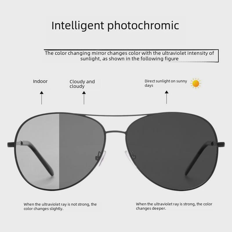 Gafas de Sol Polarizadas para Hombre de Uso Dual Día/Noche con Cambio de Color para Conducir y Pescar