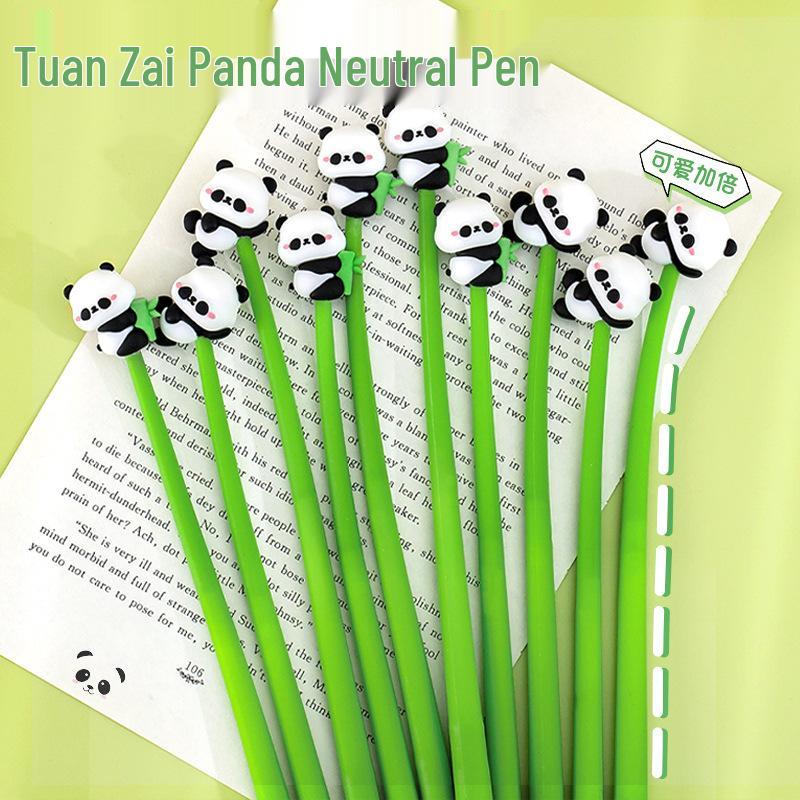 Cartoon Panda Silicone Pen - Cute Shaking Signature & Exam Pen for Students