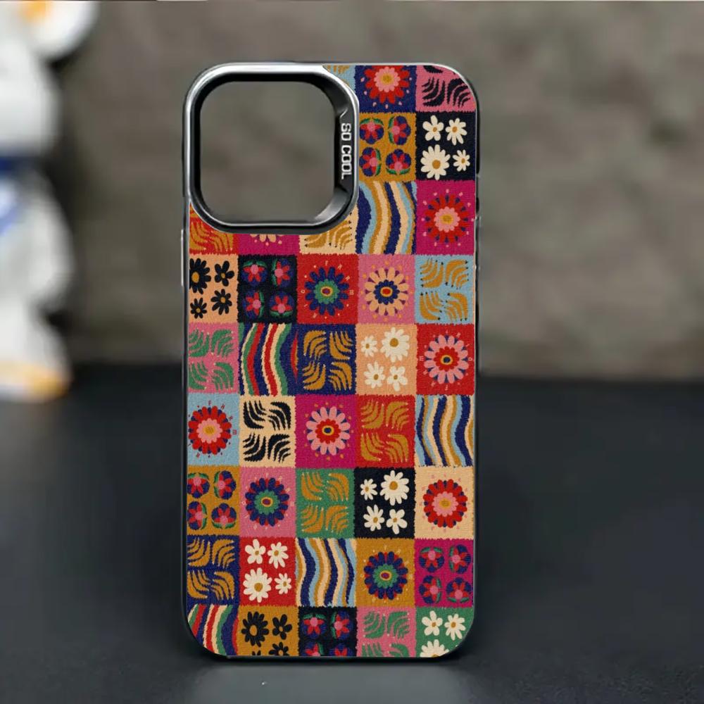 Retro Checkered Printed Phone Case Suitable for iPhone 17 16 15 14 13 12 11 Pro/Max/Plus Anti Drop and Shockproof Back Cover