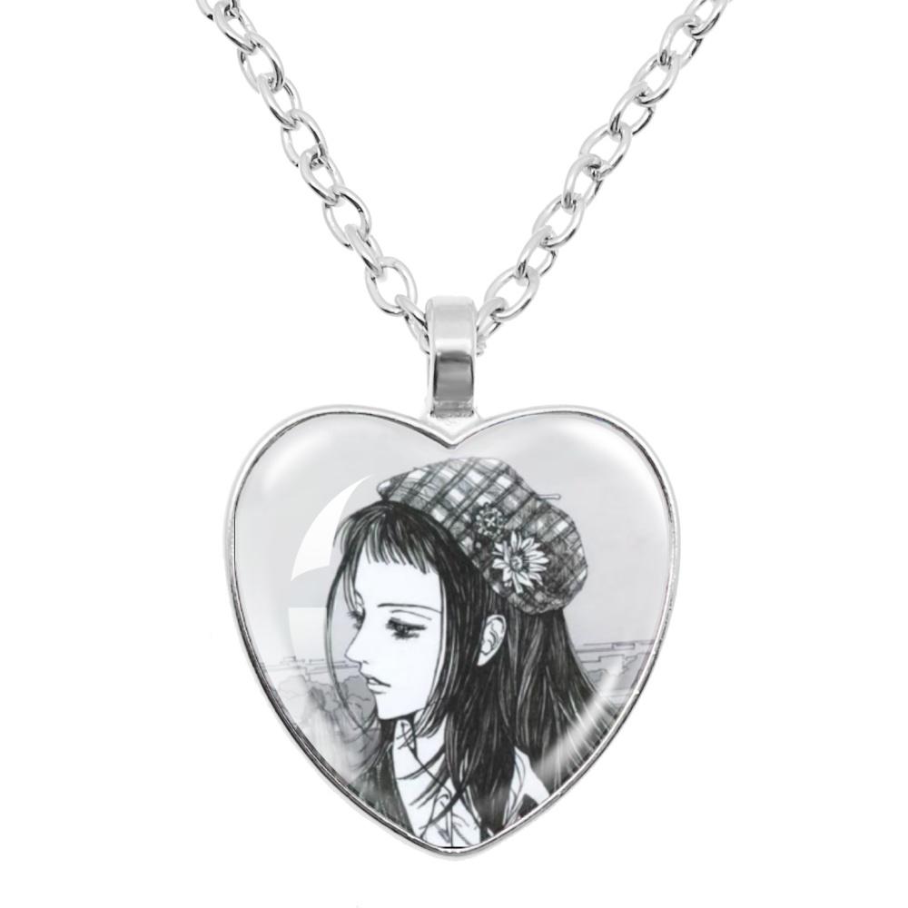 Paradise Kiss Anime Necklace Yukari Hayasaka Miwako Sakurada Glass Heart Shape Pendant Necklace Charm Jewelry Friend Gift