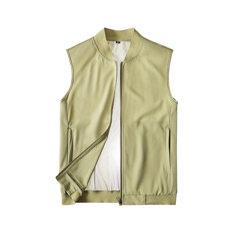 Herren Sommer Ultra-dünne Ärmellose Sportweste - Leicht, Atmungsaktiv, Enganliegendes Tanktop M khaki
