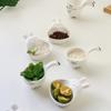 Mini Dipping Saucer with Handle Household Ceramic Sauce Dish Japanese Salad Seasoning Serving Tool Kitchen Supplies Tableware