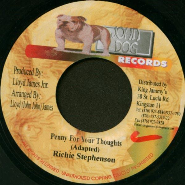 

7inch Record RICHIE STEPHENS - Penny For Your Thoughts NONE John Dog Record Jamaica Reggae, Ska & Dub Used