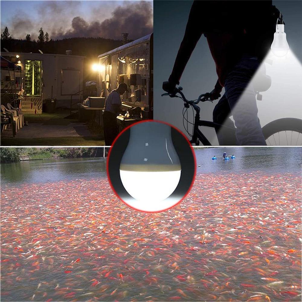 Solar Powered Lamp Portable Led Bulb Lights Rechargeable Camp Tent Night Fishing Emergency Solar Energy Panel Sunlight