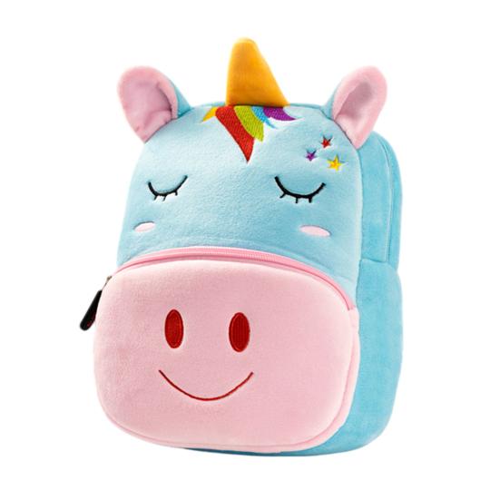 

Kids Plush Backpack Cute Animal School Bag Children Backpack with Front Zipper Pocket for Boys Girls Preschoolers Elementary Students B