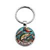 Modern Minimalist Glass Keychain With Fish Pattern Jewelry For Gift Giving