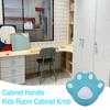 Cabinet Handle Food-Grade Silicone Soft Baby-Friendly Bear Paw Design Single-Hole Installation Cabinet Knob