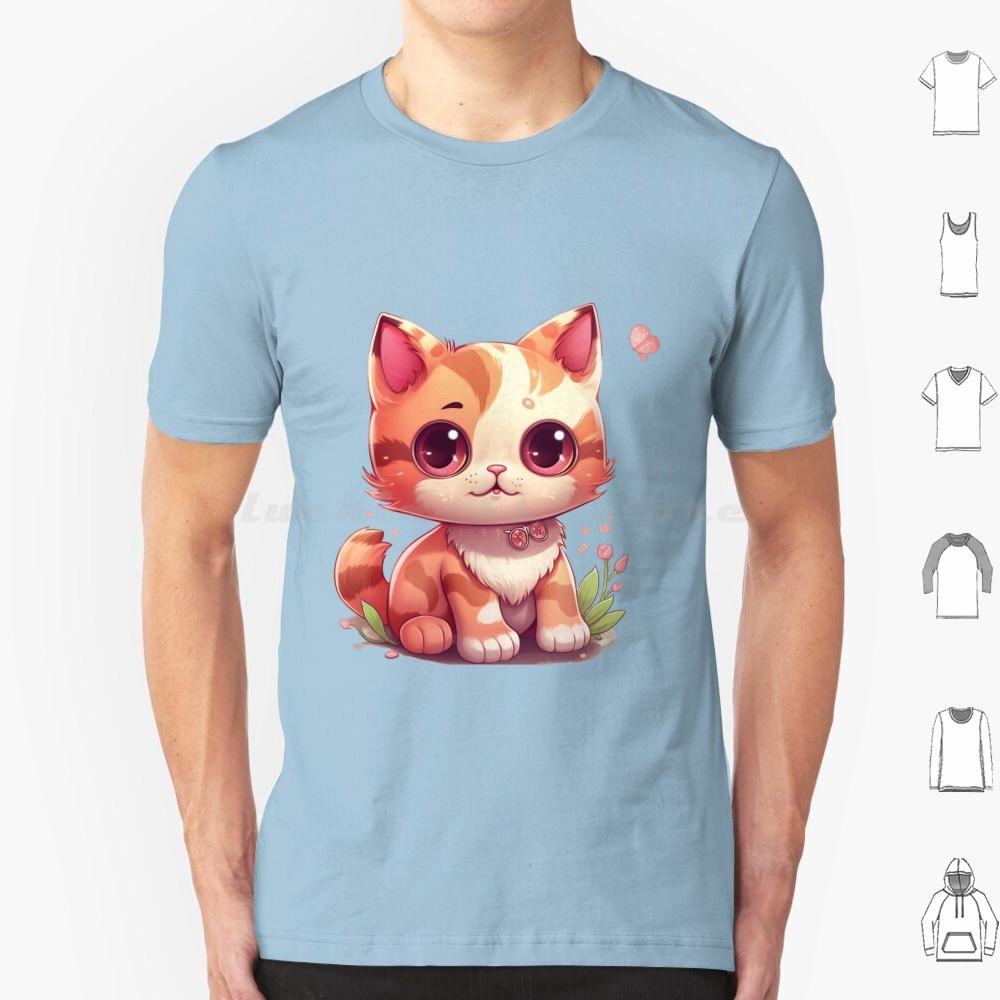 Kawaii Charming Kitty T Shirt Men Women Kids 6xl Cute Cat Illustration Cartoony Cat Design Meowing Cat Art Playful Cat