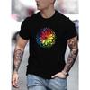 Gradient Pattern Print T-Shirt for Men's Casual Crew Neck Short-Sleeve Fashion Summer T-Shirt