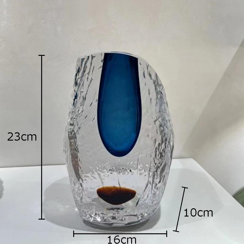 Gradient Glazed Glass Vase Desk Decoration Hydroponics Flower Pots Decorative Flower Arrangement Modern Home Decor Floral Vases