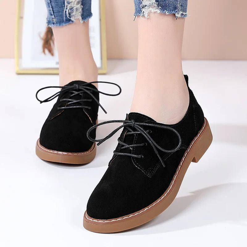 Vintage  Spring/Autumn Women'S Shoes British Style Single Shoe Small Leather Shoes With Lace-Up Casual Shoes