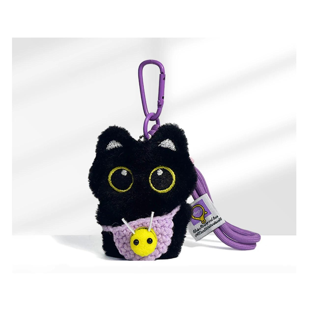 

Rearview Mirror Pendant Super Cute Kitten Car Accessories Backpack Decoration Figurine Pendant School Bag Decoration Car Hanger фіолетовий