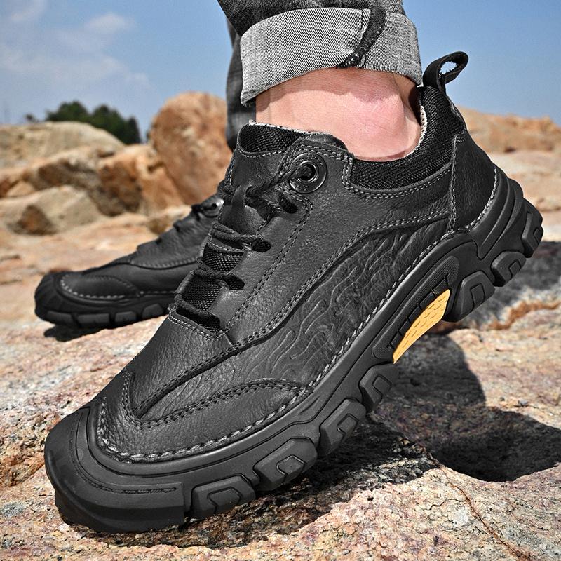 Fashion men's genuine Leather Shoes 2024 Spring autumn Fashion Men Shoe Retro Casual Loafers oxfords for Men Hiking Shoes men footwear