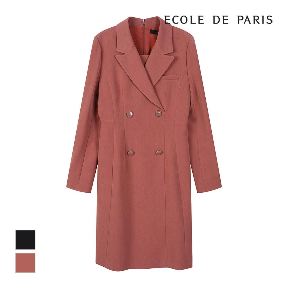 ECOLEDEPARIS Double-Button Collar Dress_Cb2Ywoa006Z