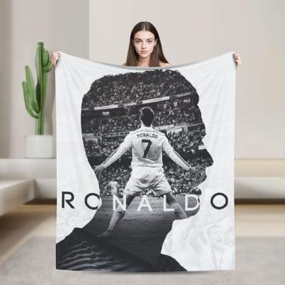 Cr7 Be Strong Flannel Blankets  Creative Throw Blanket for Home 150*125cm Bedspreads,