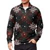 Men's Loose Casual 1/4 Zip Sweatshirt Fashion Printed Long Sleeve Top With Pockets