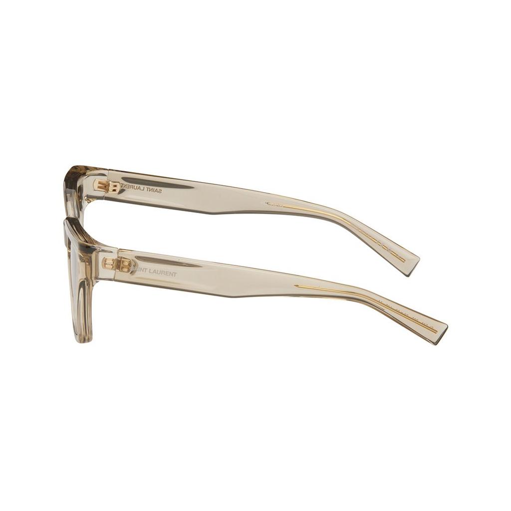 Saint Laurent Occhiali da Sole Quadrati in Acetato con Stampa Logo Uomo Occhiali da Sole Beige SL641