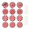 Festive Outdoor Path Lighting Accents 12Pcs Christmas Candy Yard Stakes Hollow Board Garden Decor with Metal Spikes Signs Red White Green