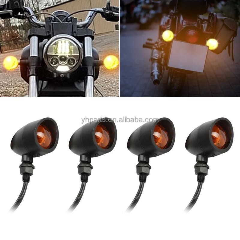 Heavy Duty LED Motorcycle Turn Signal Lights - Amber Blinker Indicators for Harley Honda Yamaha Kawasaki янтарь