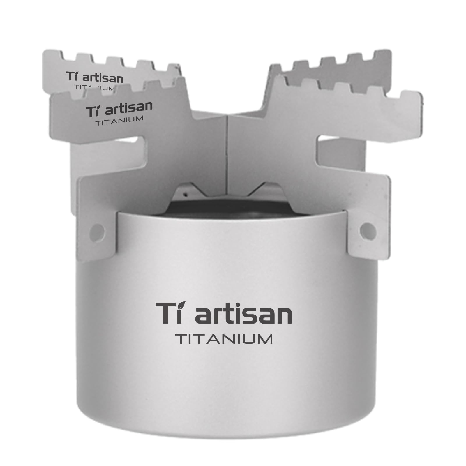 Ti Artisan Titanium Alcohol Stove with Cross Stand - Portable Lightweight Stove for Outdoor Camping and Hiking