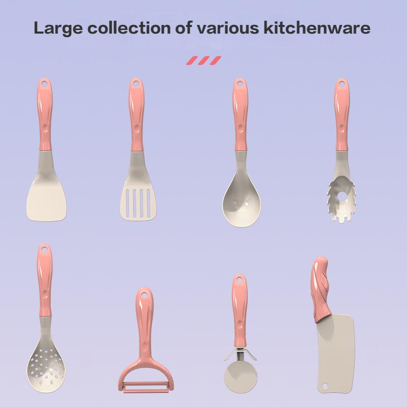 Children's Play Kitchen Toy Set, Girls' Cooking Mini Kitchenware, Baby Simulation Cutting Fruits