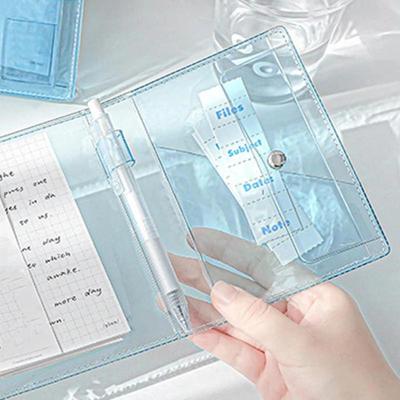 Lightweight Refillable Clear PVC Loose Leaf Notebook Fold Accordion Journal for Back To School Students Gift
