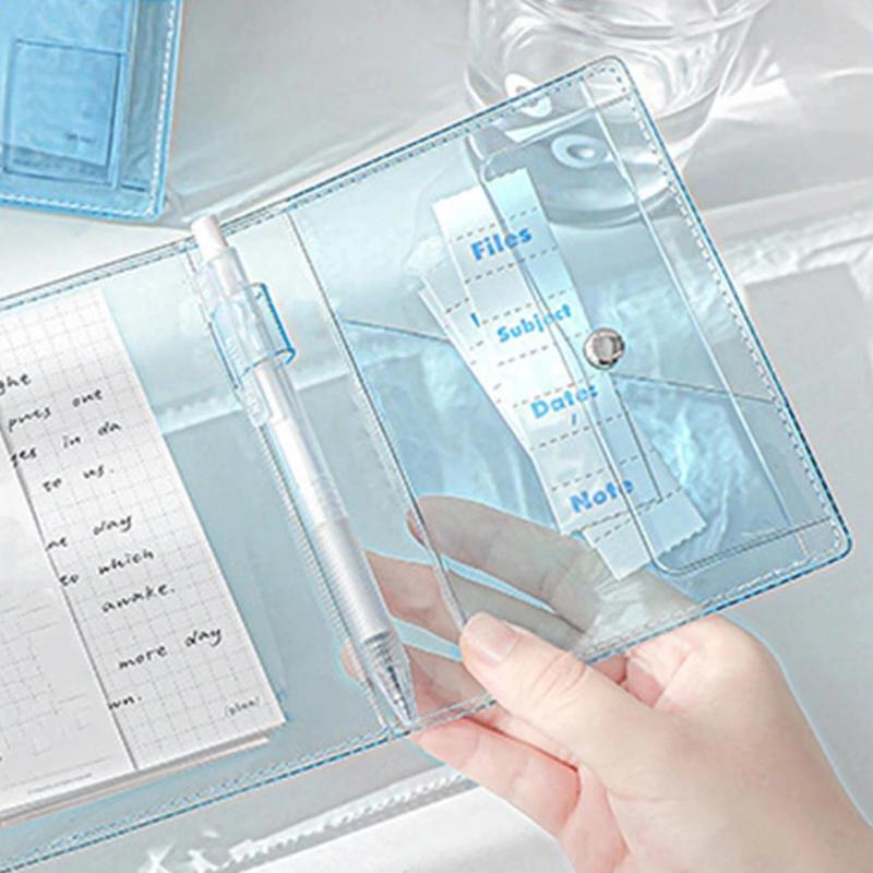 Refillable Clear Pvc Loose Leaf Notebook Fold Accordion Journal Aesthetic Pocket Planner