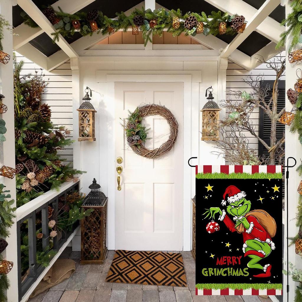 Christmas Garden Flag 12 18 Inch Reversible Outdoor Vertical Rural Holiday Garden Decorations