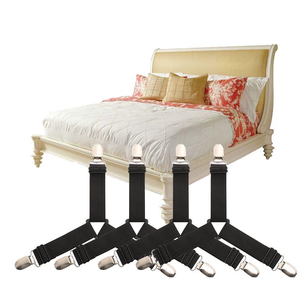 4Pcs Bed Sheet Clip Mattress Fasteners Useful Elastic Cover Blankets Grippers Holder Fixing Slip-Resistant Belt Clip