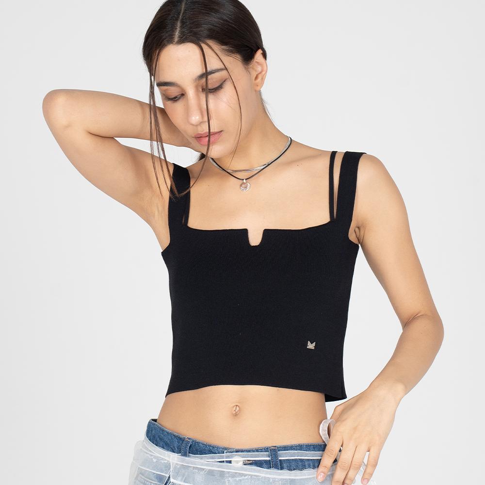Amaps Veil Square Neck Sleeveless Black