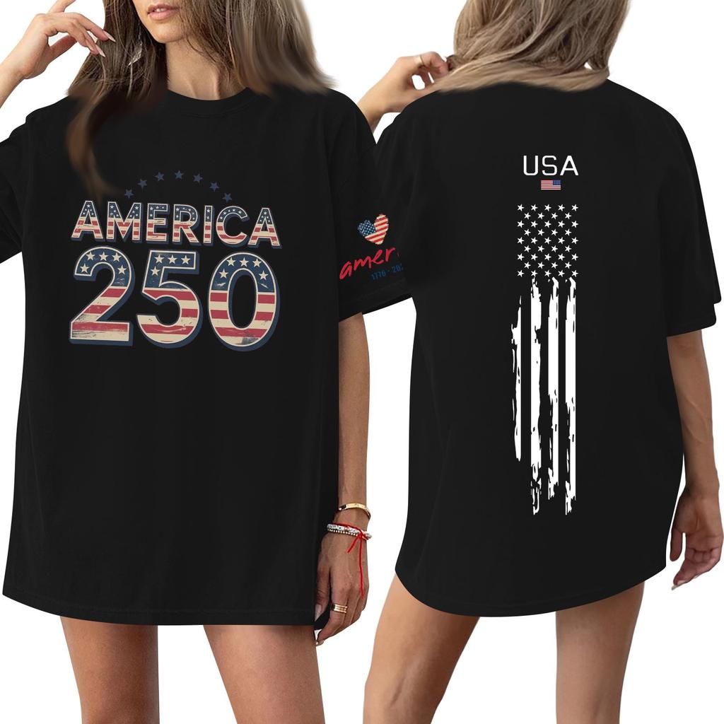 Women's Casual Fashion Round Neck Casual Print Short Sleeve T-Shirt Top