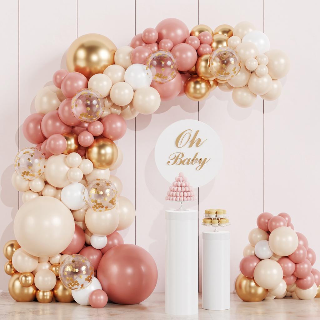 Tender Orange Pink Macaron Balloon Garland Arch Kit Birthday Party Decor Kids Wedding Birthday Party Supplies Baby Shower Ballon