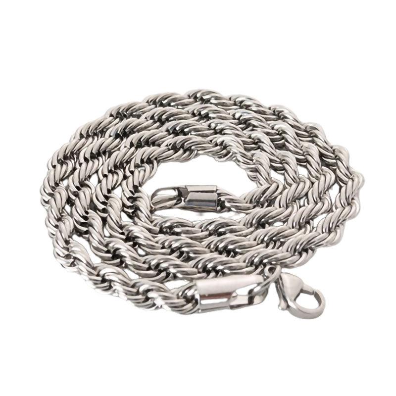 Stainless Steel Twist Chain Necklace - Light Luxury Titanium Steel Jewelry Accessory