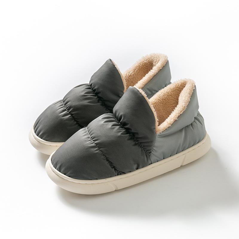 Down Cloth Home Cotton Slippers Thickened Winter Warm Confinement Indoor Plush Cotton Shoe Bag