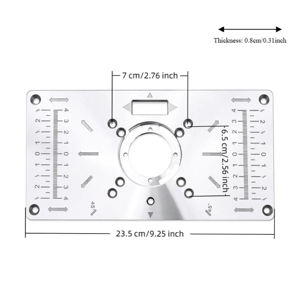Red and Black Router Table Insert Plate Aluminum Alloy DIY Router Table Durable Flip Board Kit