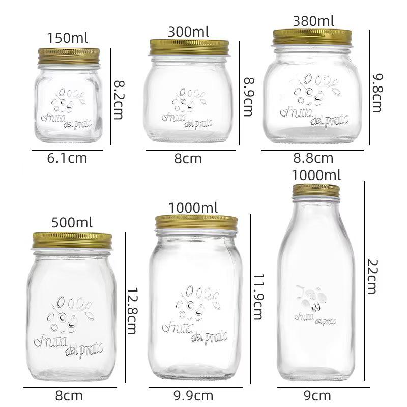 Heat-Resistant Food-Grade Glass Bottle for Honey, Jam, or Lemon Paste, Lead-Free and Airtight Sealed.