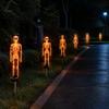 Akcesoria na imprezę Halloweenową na ścieżki 2 szt. Solarna Lampa-Palik Szkielet, Świecąca Realistyczna Figurka, Wodoodporne Oświetlone Akcenty Ogrodowe Lampa na Trawnik Zewnętrzna