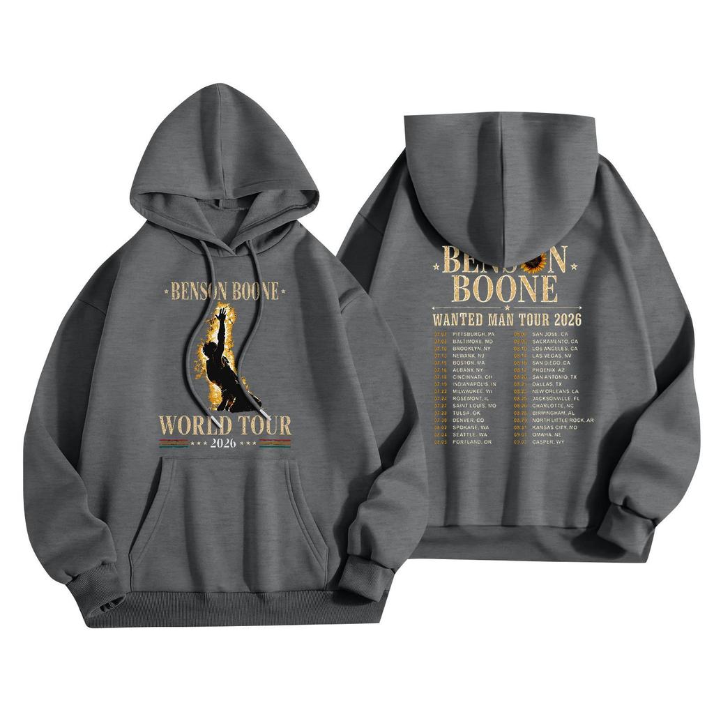 Unisex Casual Hooded Pullover Sweatshirt Long Sleeve Loose Fit Letter Print