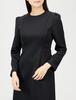 Lace Collar Mermaid Dress CWCO225026 BLK 36 [Selford] Women's