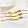 Heart Zircon Kids Bracelet Gold Plated Stainless Steel Adjustable Bangle for Girls Waterproof Toddler Waterproof Birthday Gift