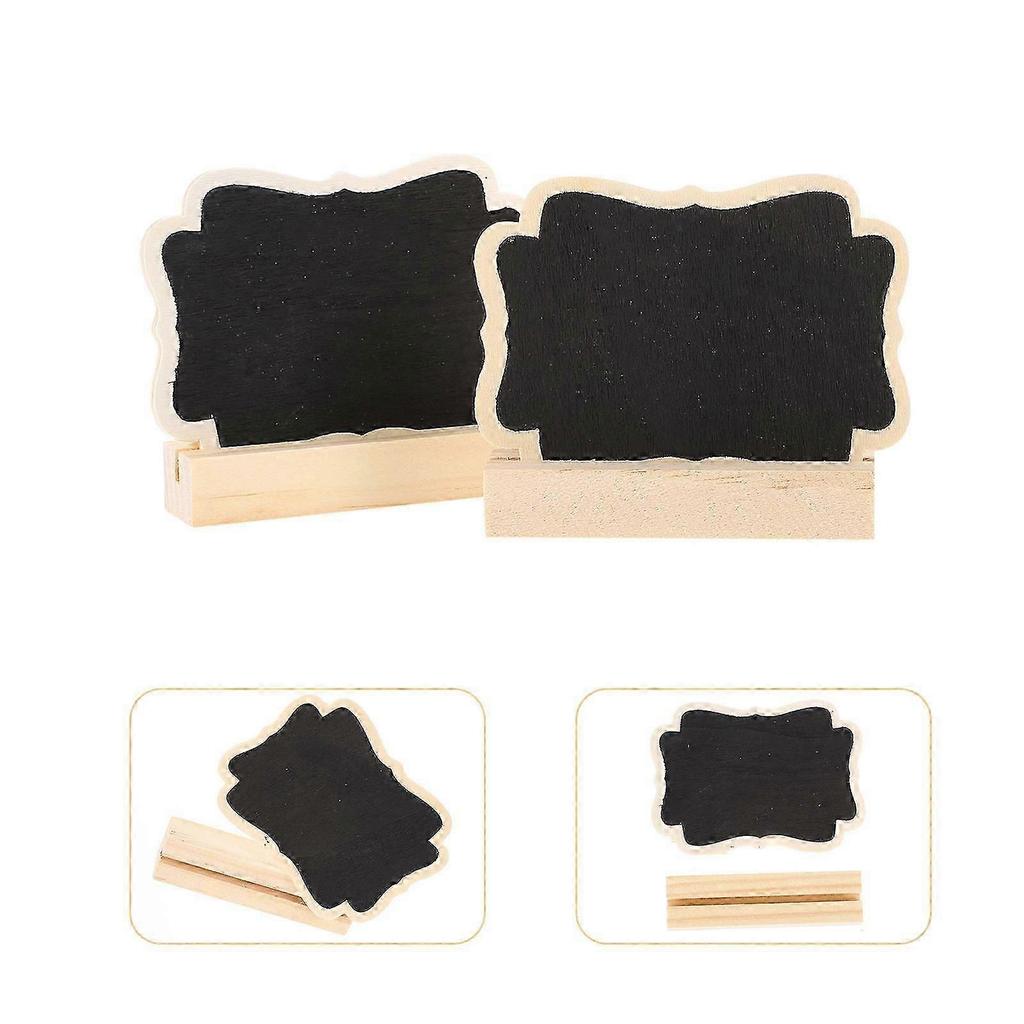 Mini Chalkboard Stand with Wooden Frame, 10Pcs Small Blackboard for Reminder Labels, Cafe Restaurant Menu & Table Settings