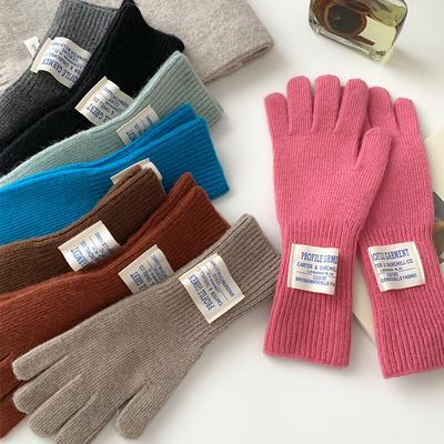 Winter Cold-Proof Five-Finger Touch-Screen Gloves Women'Sletter Bare-Finger Cycling Wool Knitted Warm Gloves