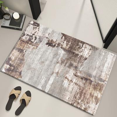 Modern Minimalist Abstract Bathroom Rug Soft Flannel Surface Machine Washable Non-Slip Rug For Toilet Washing Room Entryway Entrance Mat