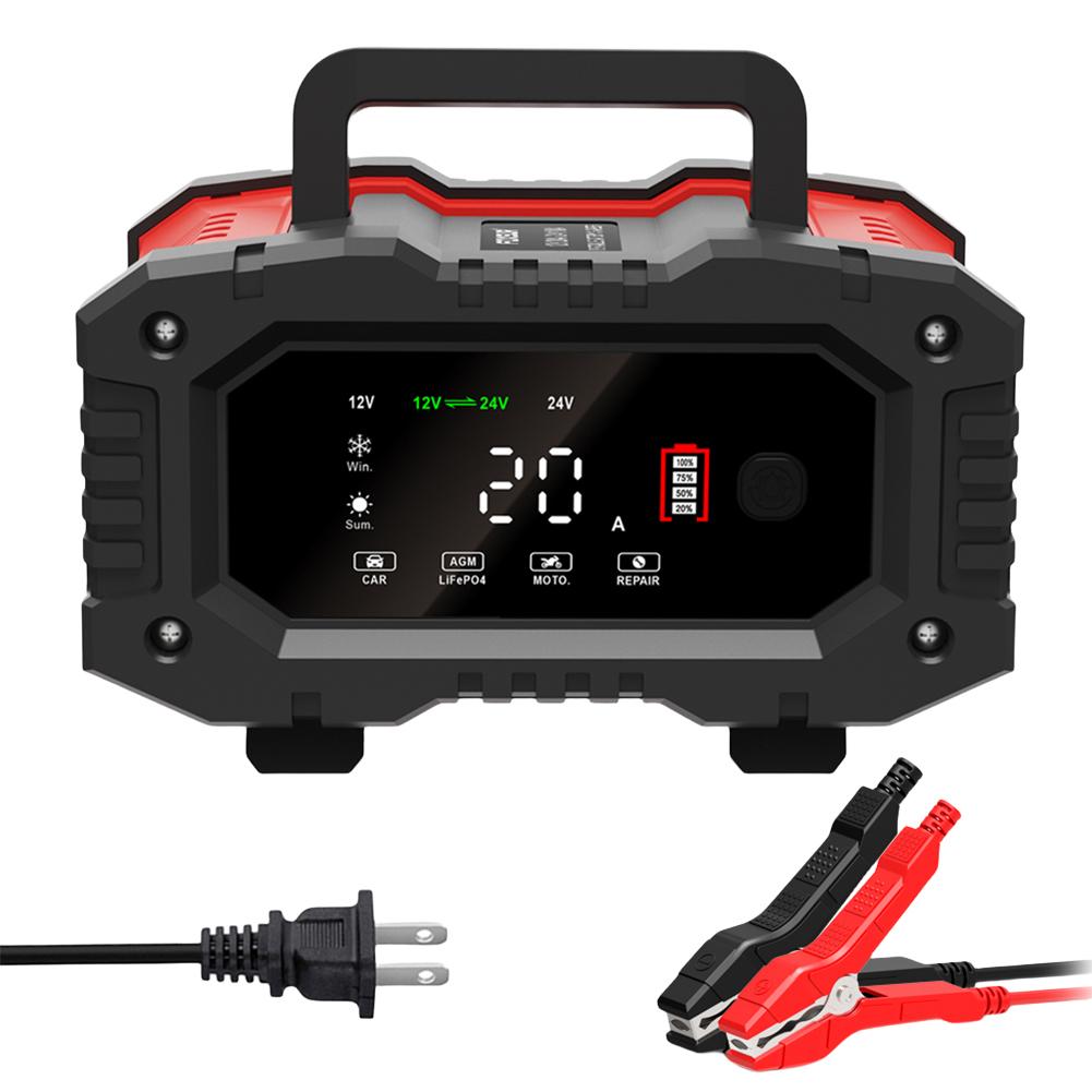 

12 В/24 В полностью автоматическое интеллектуальное зарядное устройство 7 уровней интеллектуальное импульсное ремонтное зарядное устройство для зарядки аккумуляторов AGM GEL WET свинцово-кислотных