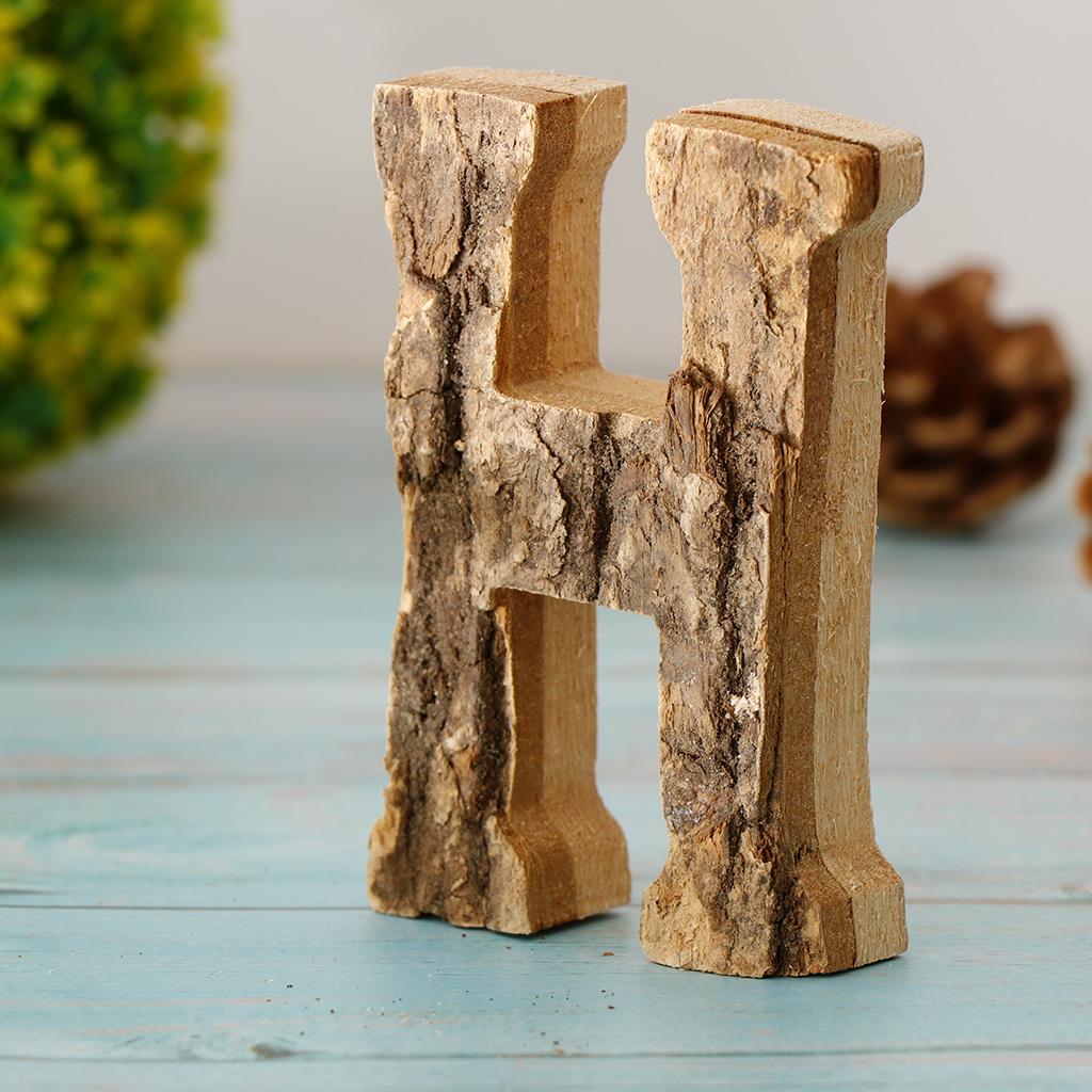 Handcraved Drevené písmená Čísla dverí Abeceda Písmeno Plávajúce meno