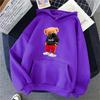 Hip Hop Women Hoodies Cartoon Bear Print Fleece  Autumn Woman Casual Pullover Harajuku Streetwear Male Hoody Clothes Tops Unisex